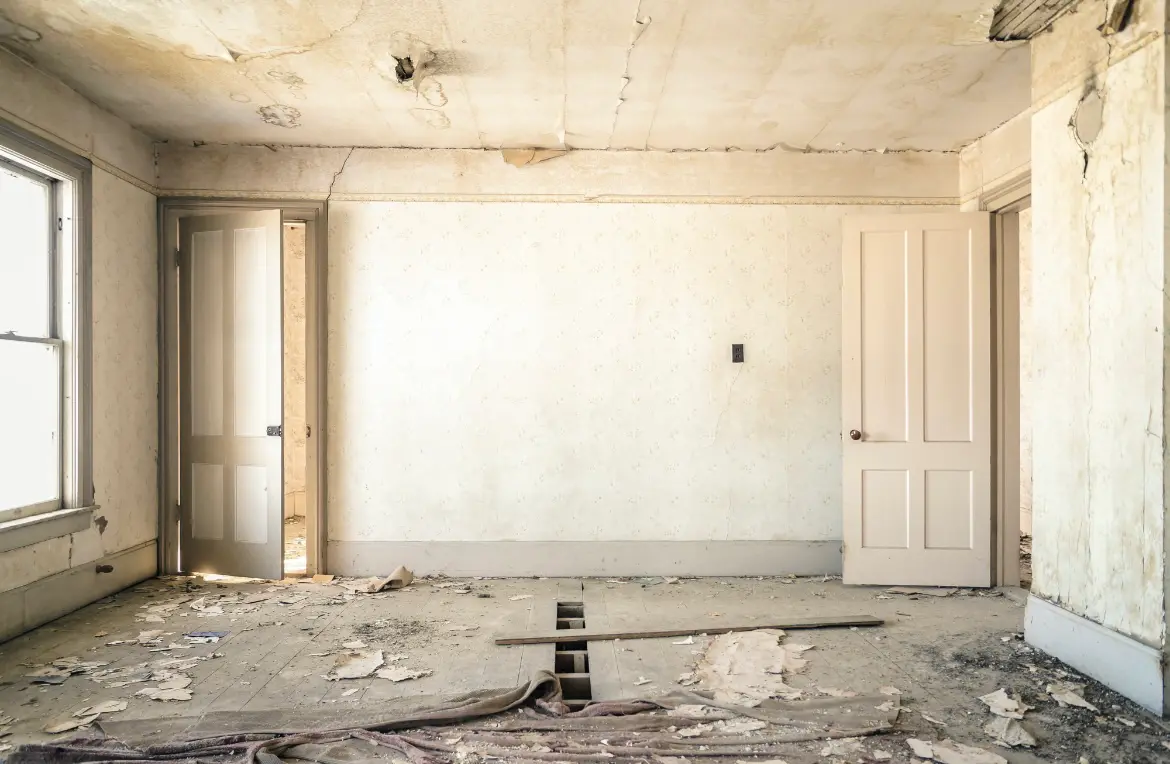 Waste disposal crew managing a cleanout project in Grambling